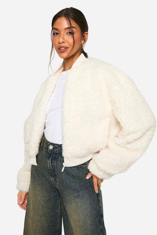 Faux Fur Bomber Jacket by BOOHOO