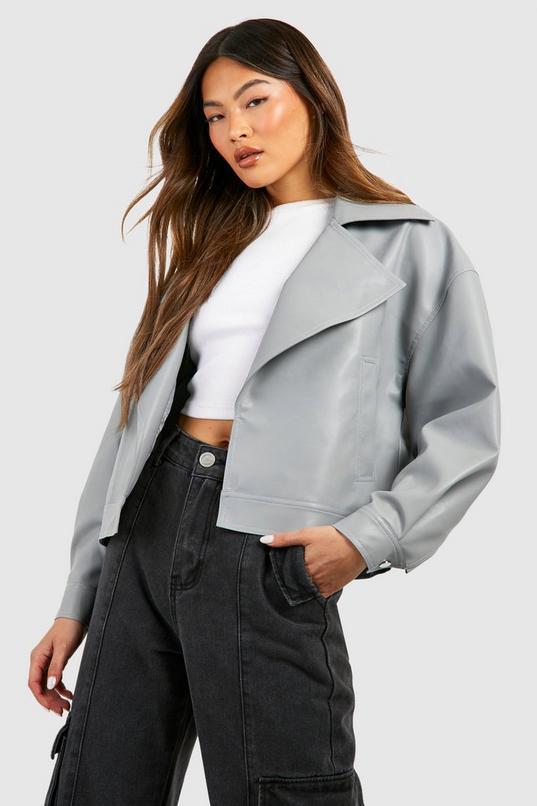Faux Leather Short Jacket by BOOHOO