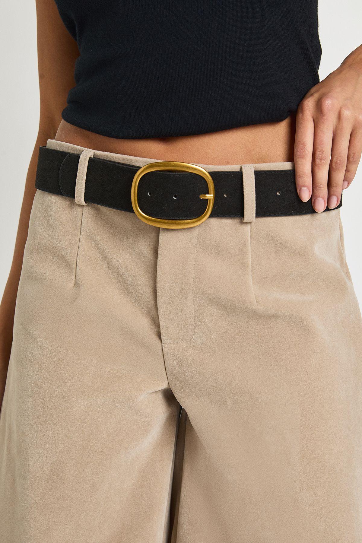 Faux Suede Antique Buckle Chunky Belt by BOOHOO