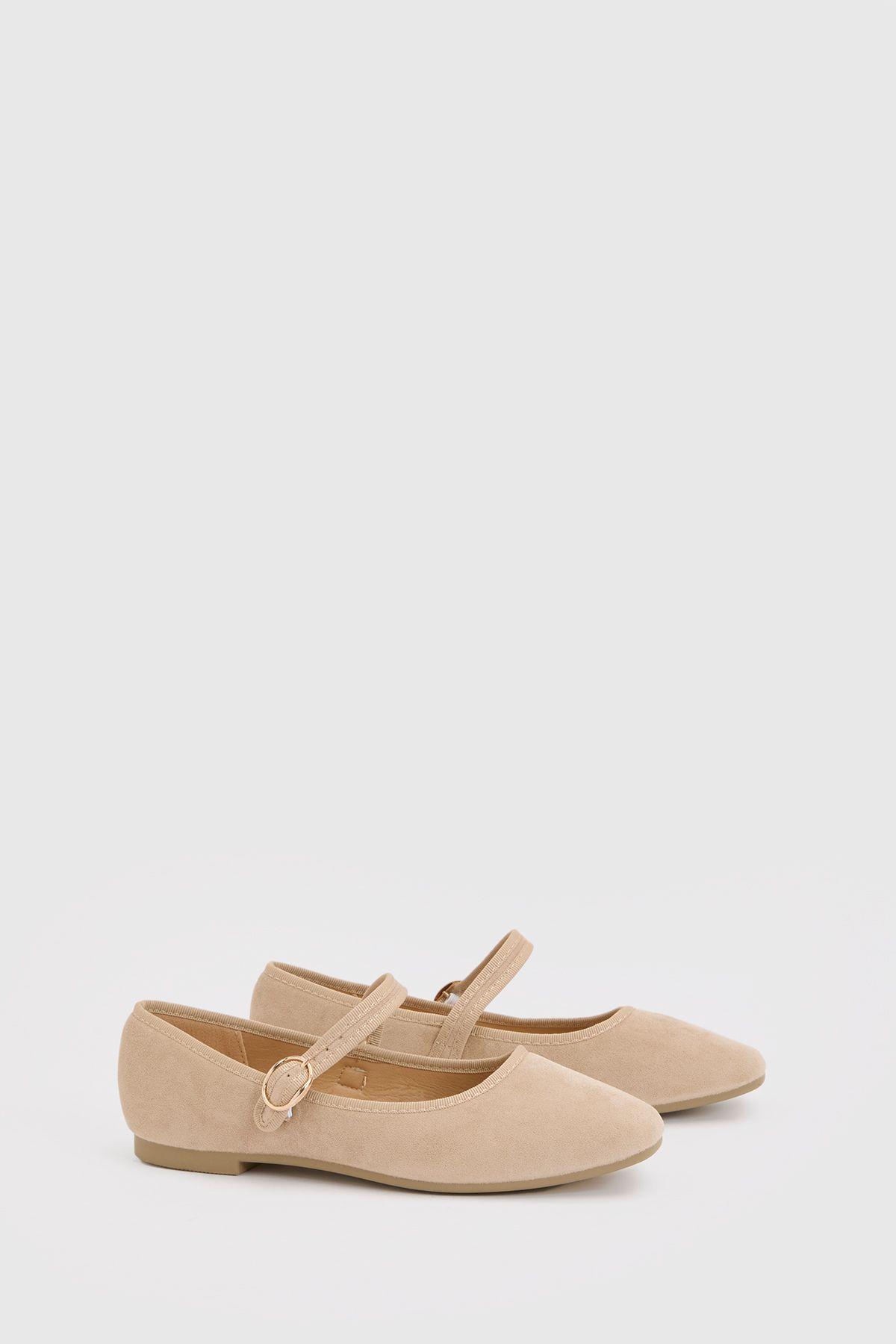 Faux Suede Ballet Flats by BOOHOO