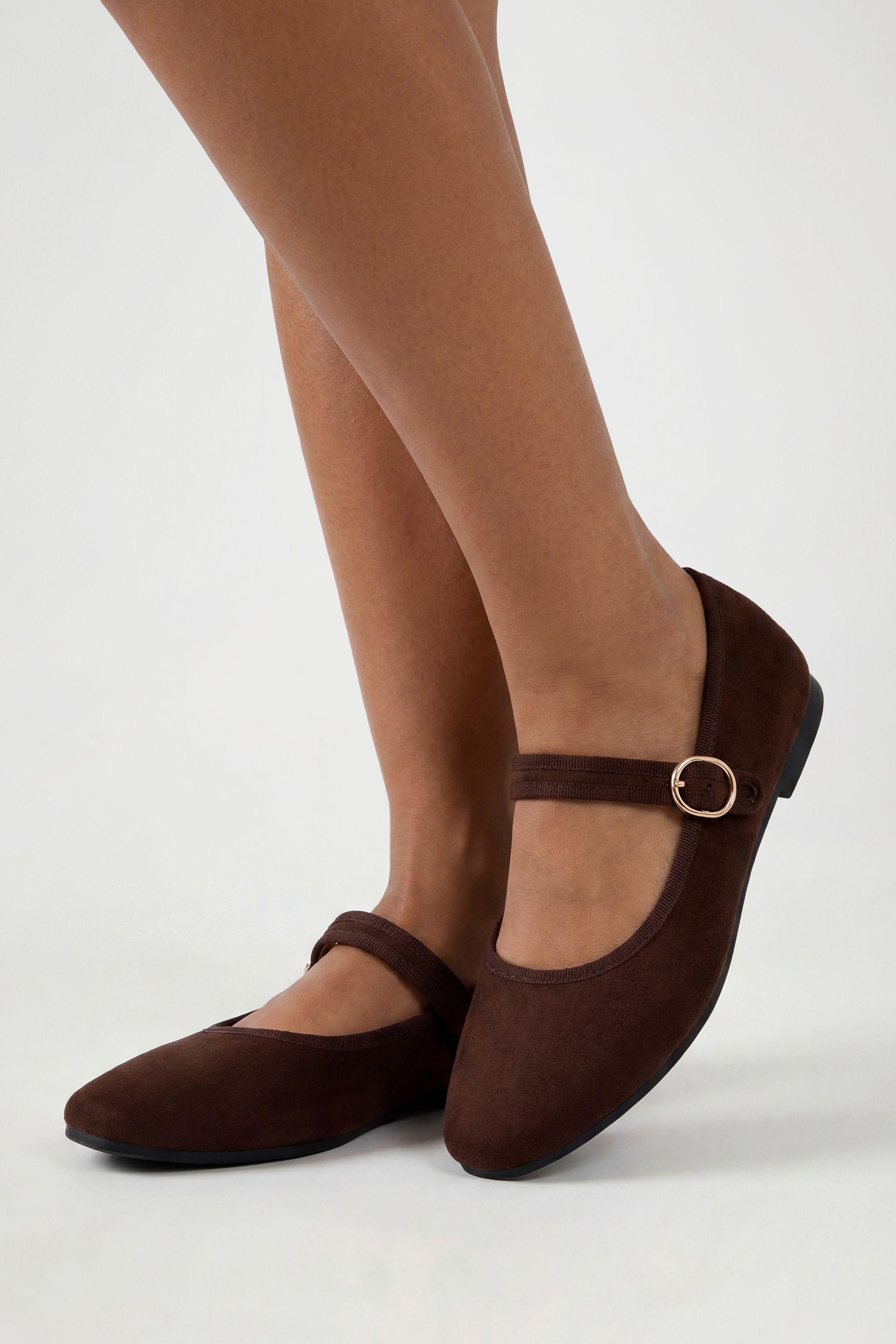 Faux Suede Ballet Flats by BOOHOO