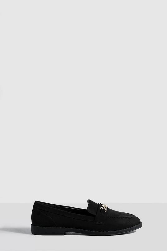Faux Suede Chain Trim Loafers by BOOHOO