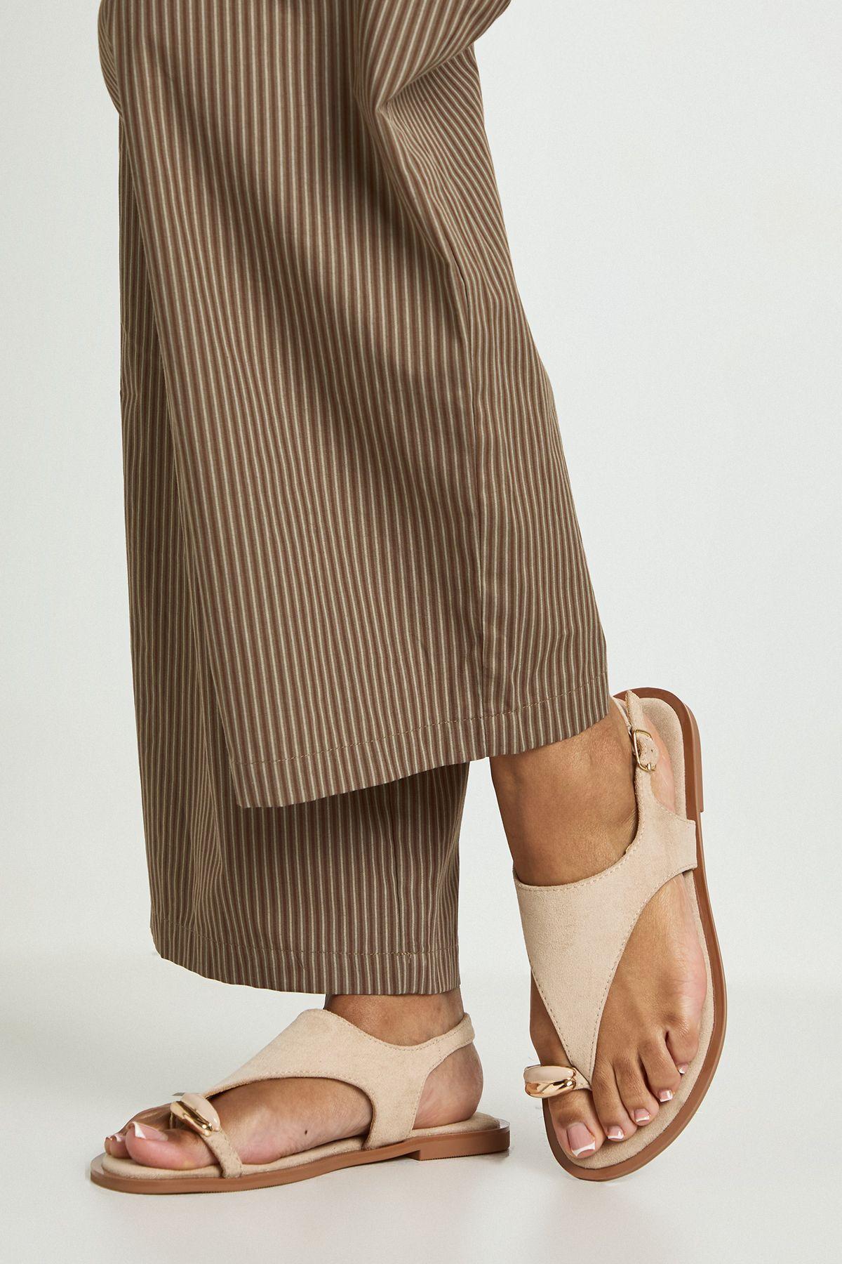 Faux Suede Hardware Detail Sandals by BOOHOO