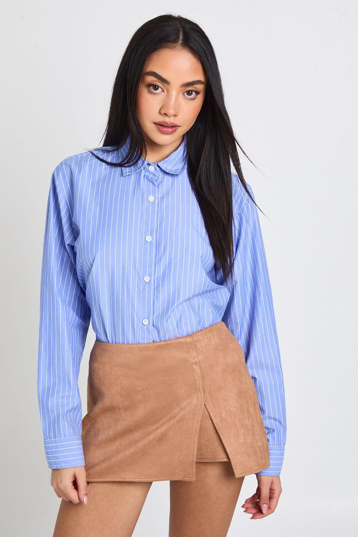 Faux Suede Mini Skort by BOOHOO