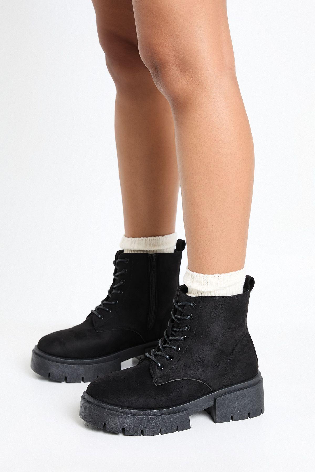Faux Suede Platform Hiker Ankle Boots by BOOHOO