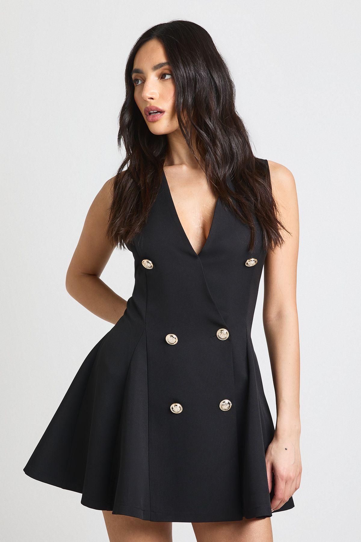 Fit & Flare Tailored Blazer Dress by BOOHOO
