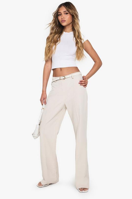 Fit and Flare Tailored Trousers by BOOHOO