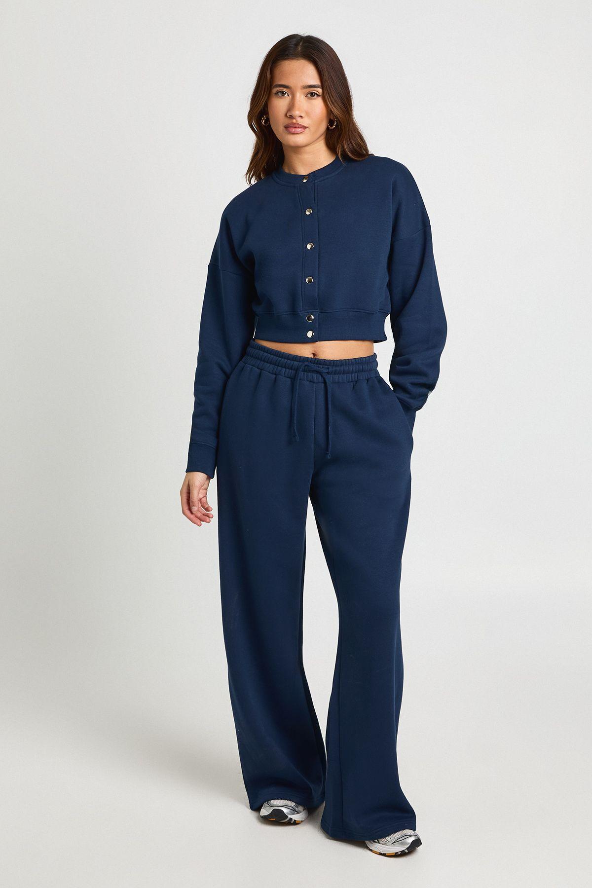 Fitted Bomber Sweatshirt Tracksuit by BOOHOO