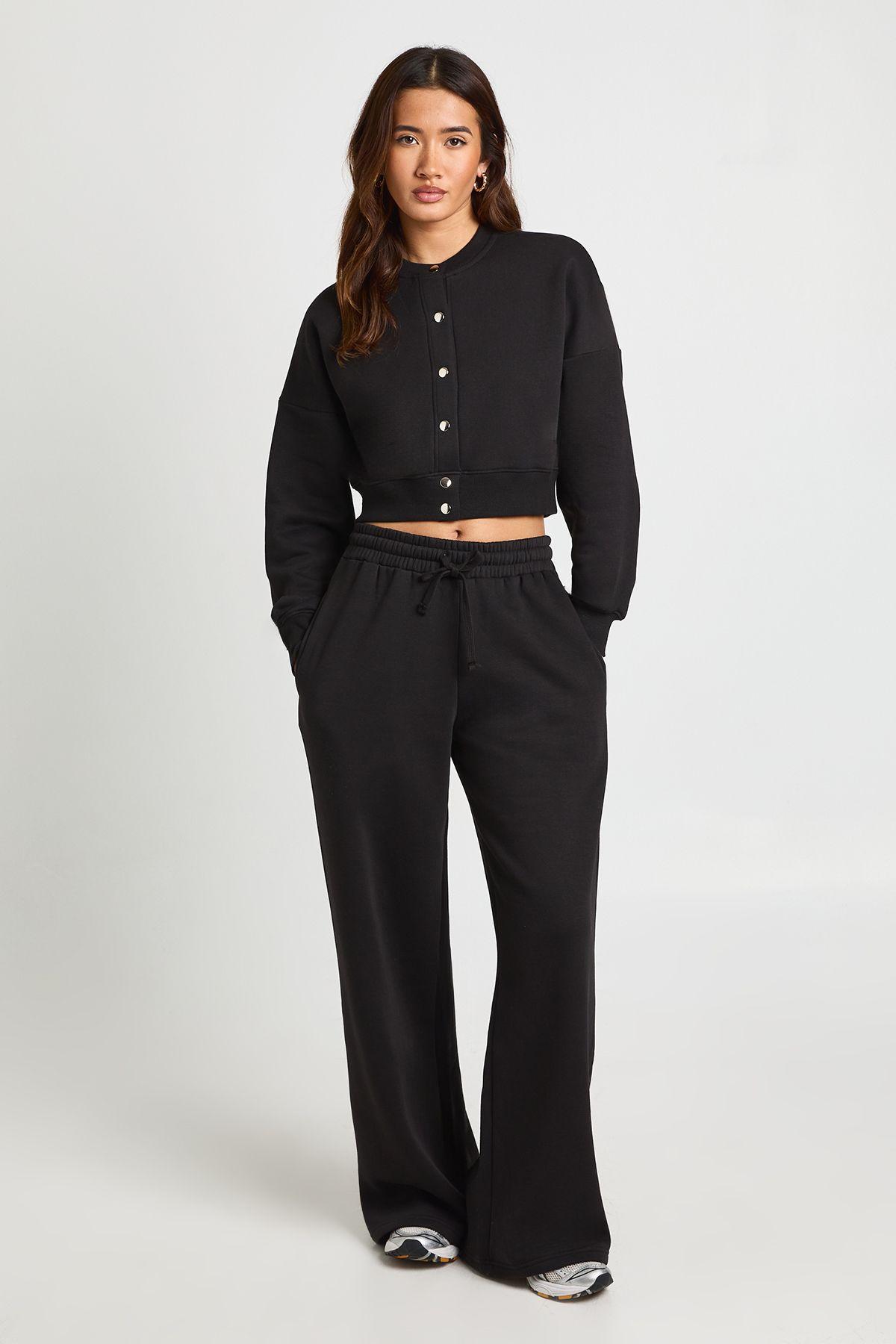 Fitted Bomber Sweatshirt Tracksuit by BOOHOO