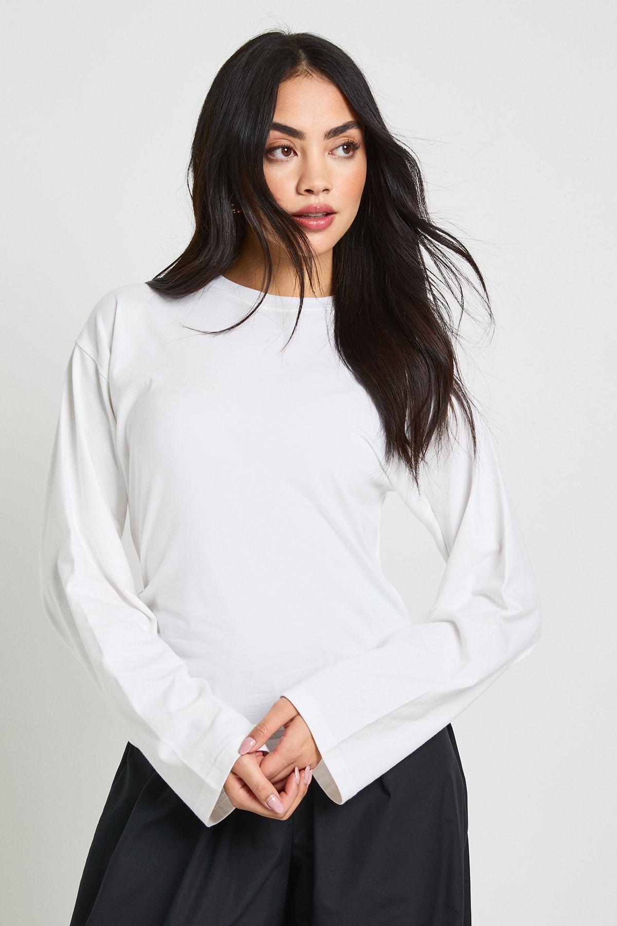 Flare Sleeve Cinched Waist Top by BOOHOO