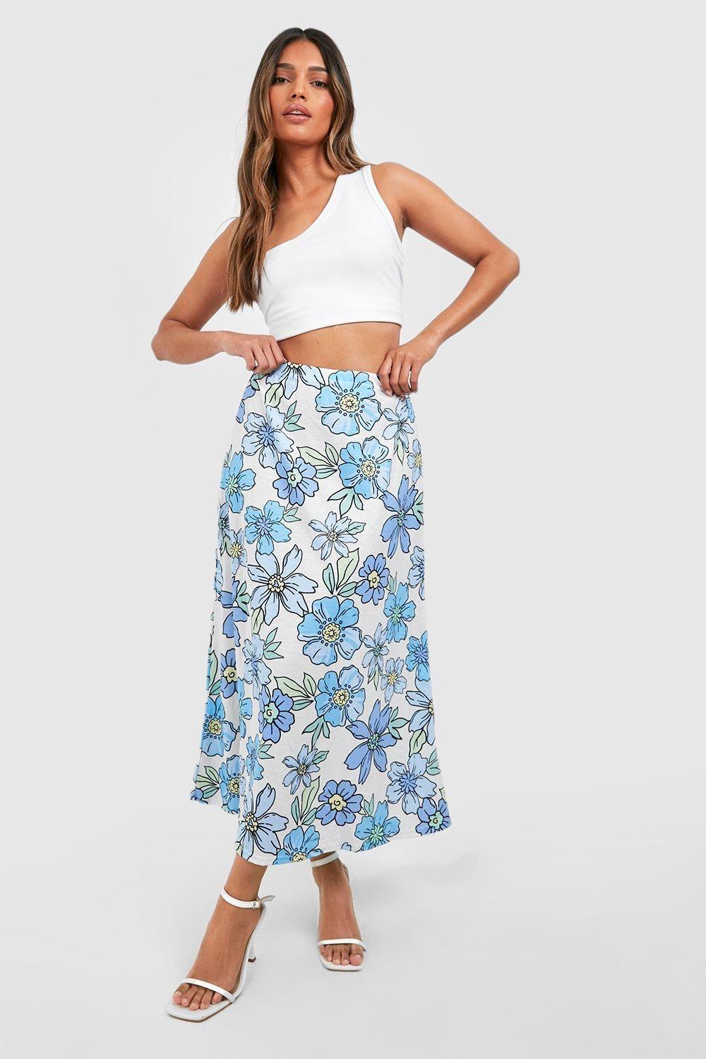 Floral Midaxi Skirt by BOOHOO