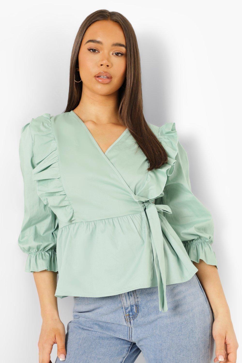 Frill Detail Smock Top by BOOHOO