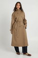 Funnel Neck Double Breasted Trench by BOOHOO Funnel Neck Double Breasted Trench by BOOHOO