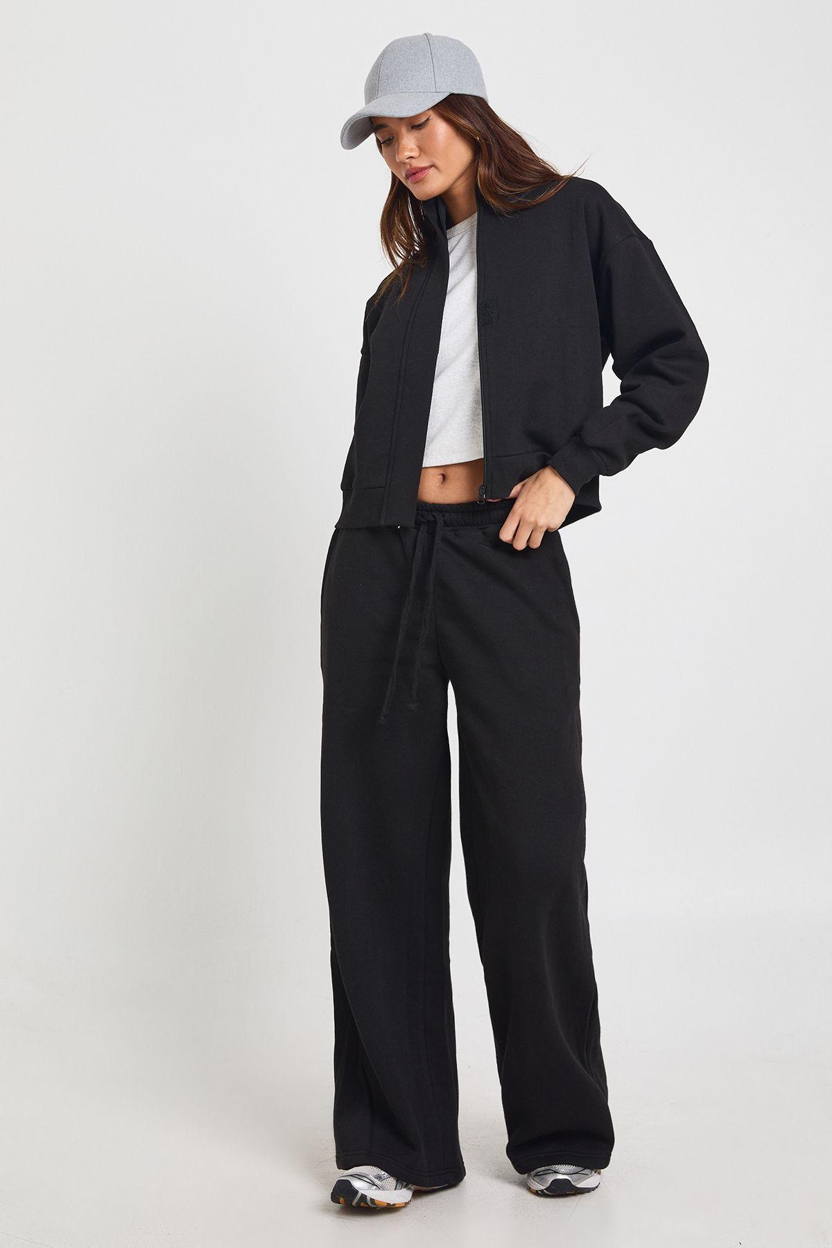 Funnel Neck Zip Through Sweatshirt Tracksuit by BOOHOO