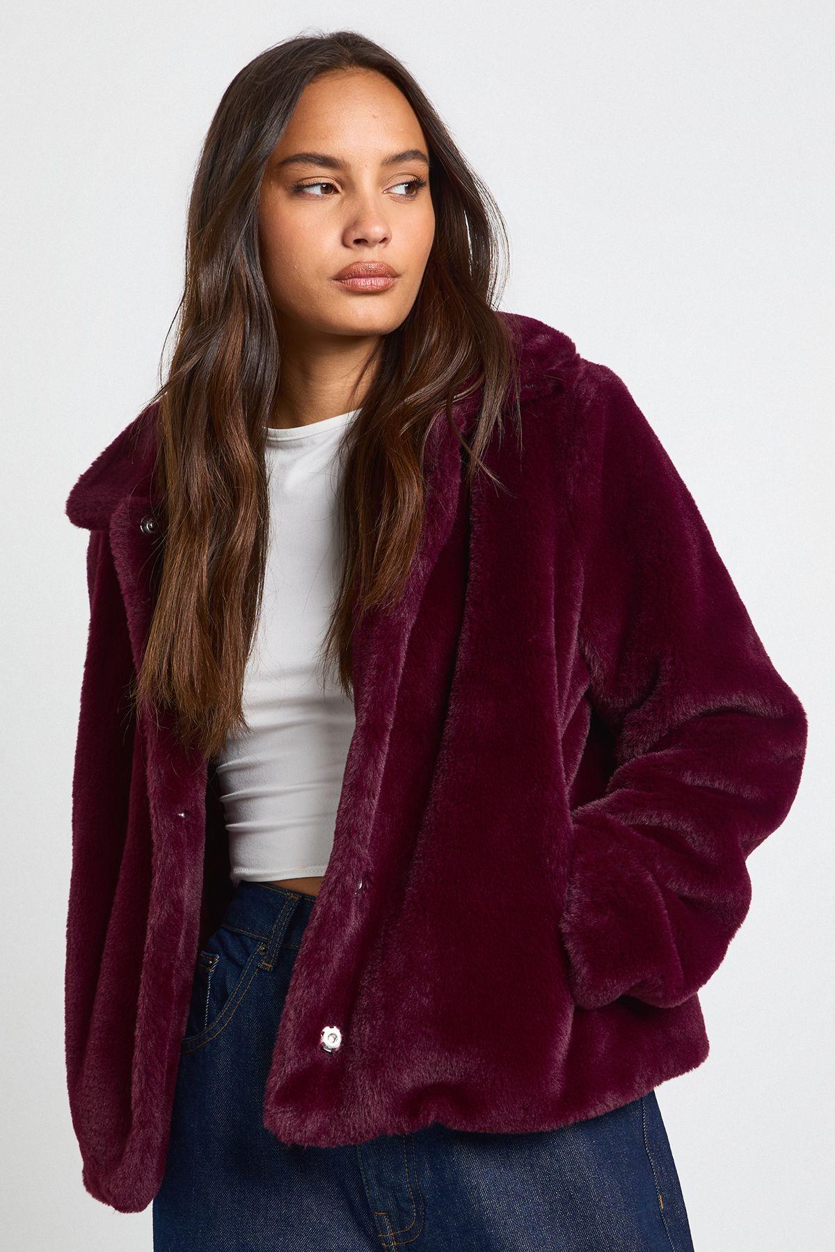Fur Collared Jacket by BOOHOO