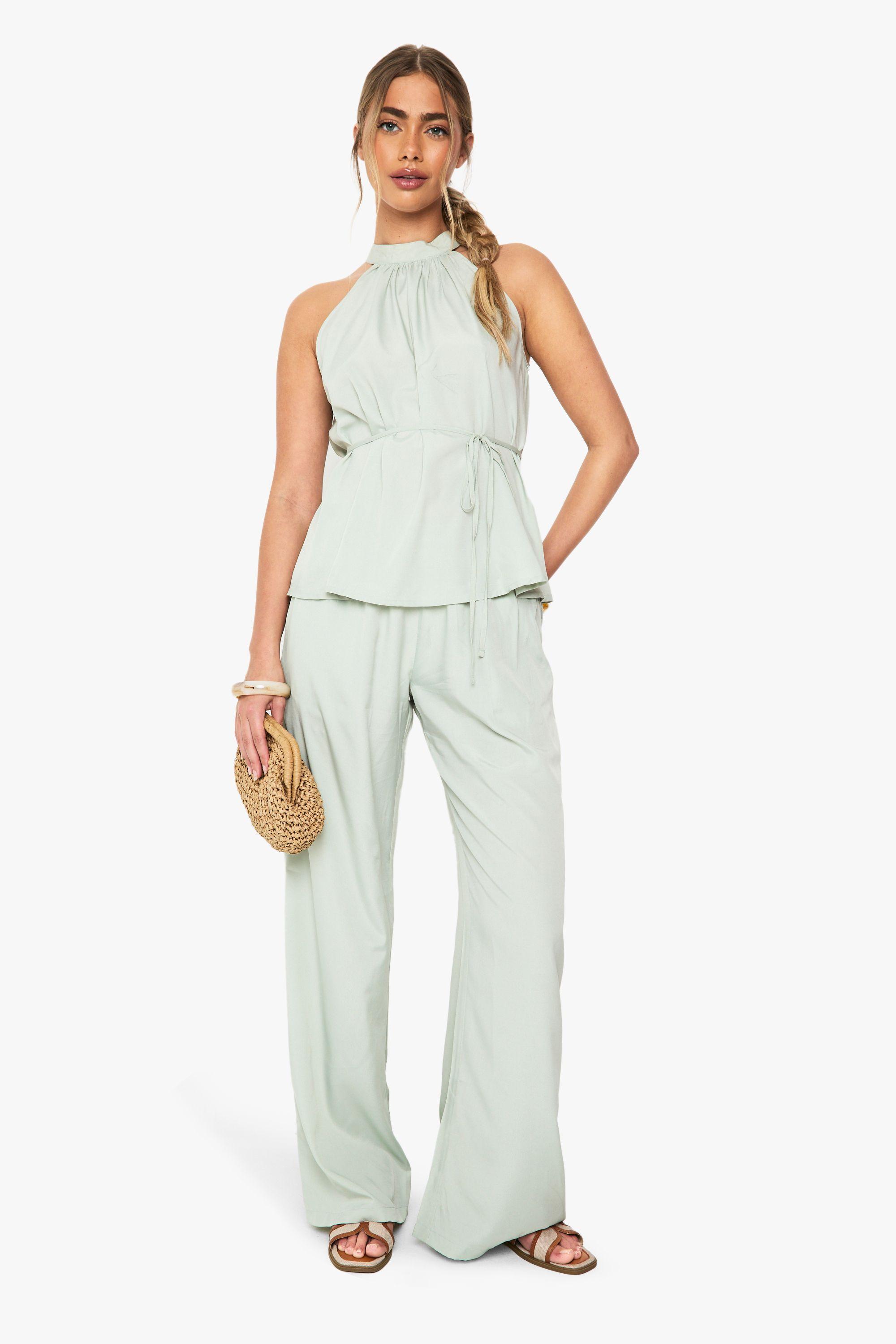Halterneck Palazzo Co-ord by BOOHOO