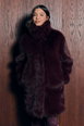 High Neck Luxe Textured Faux Fur Coat by BOOHOO