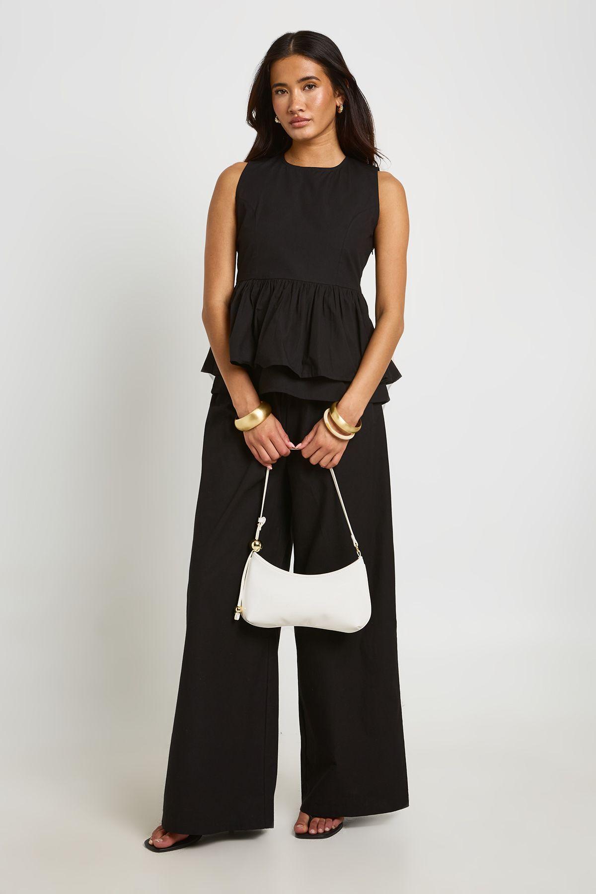 High Neck Peplum Top and Trouser Co-ord by BOOHOO