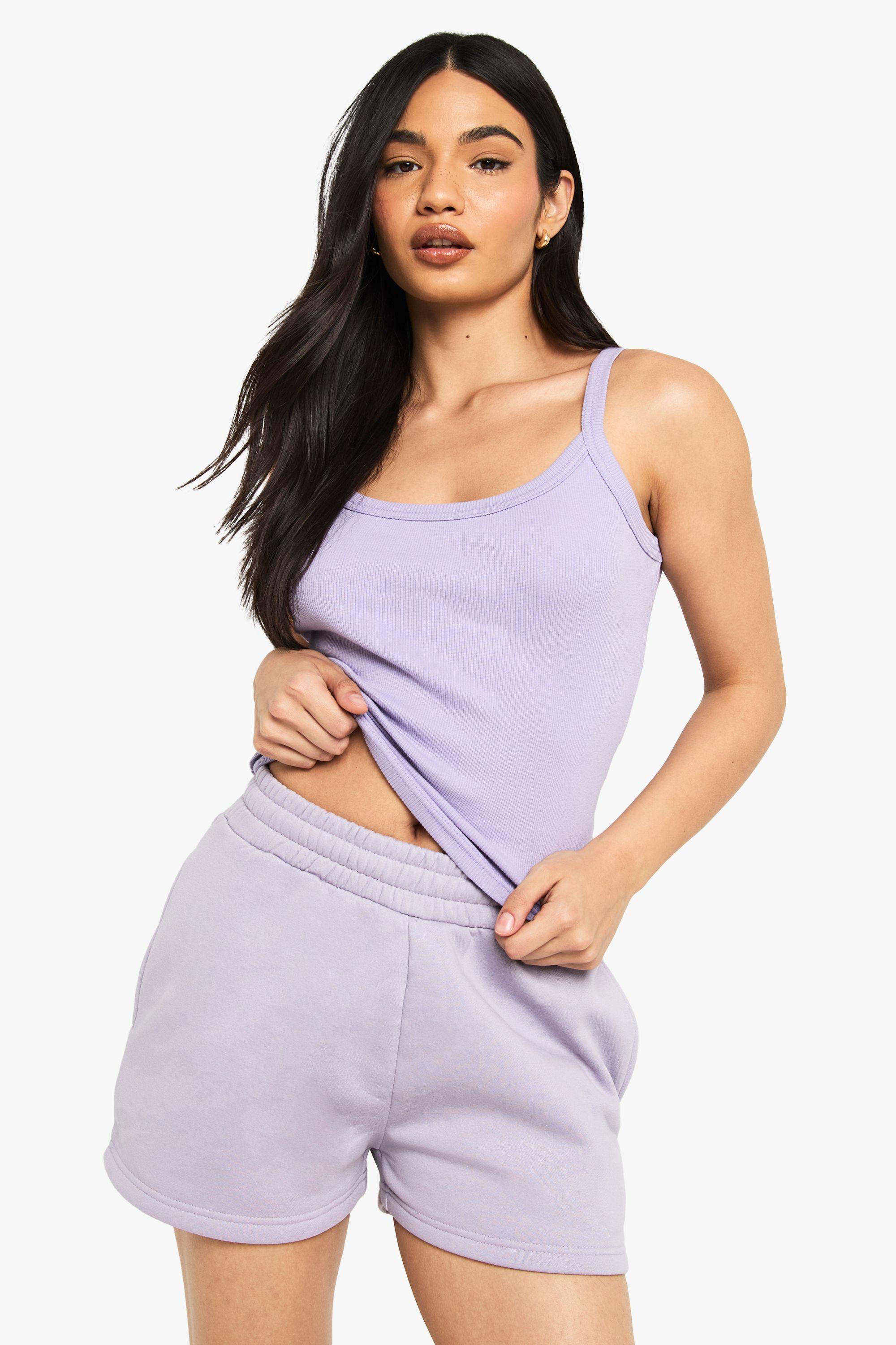 High Waist Sweatshort With Internal Drawcord by BOOHOO