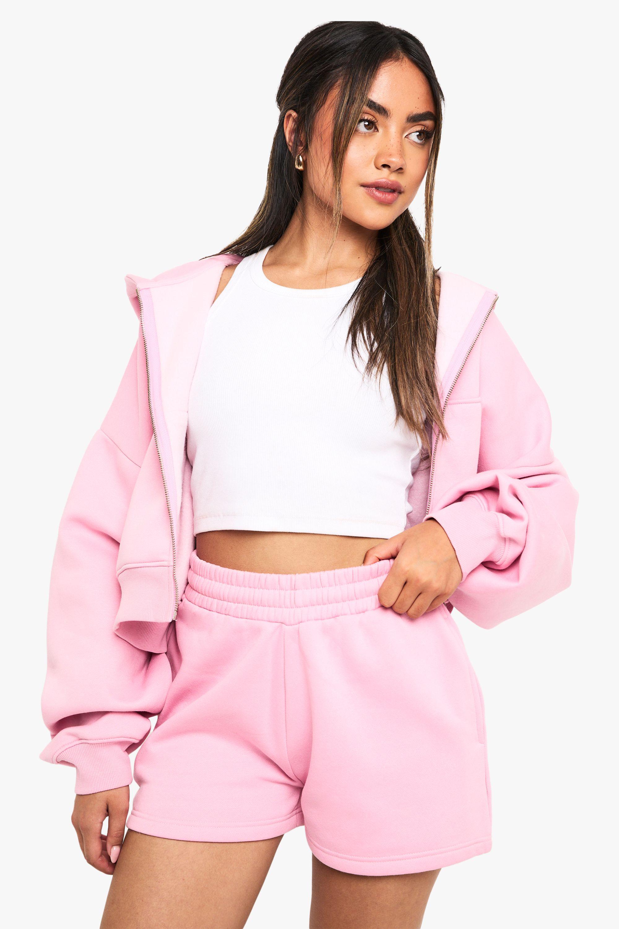 High Waist Sweatshort With Internal Drawcord by BOOHOO