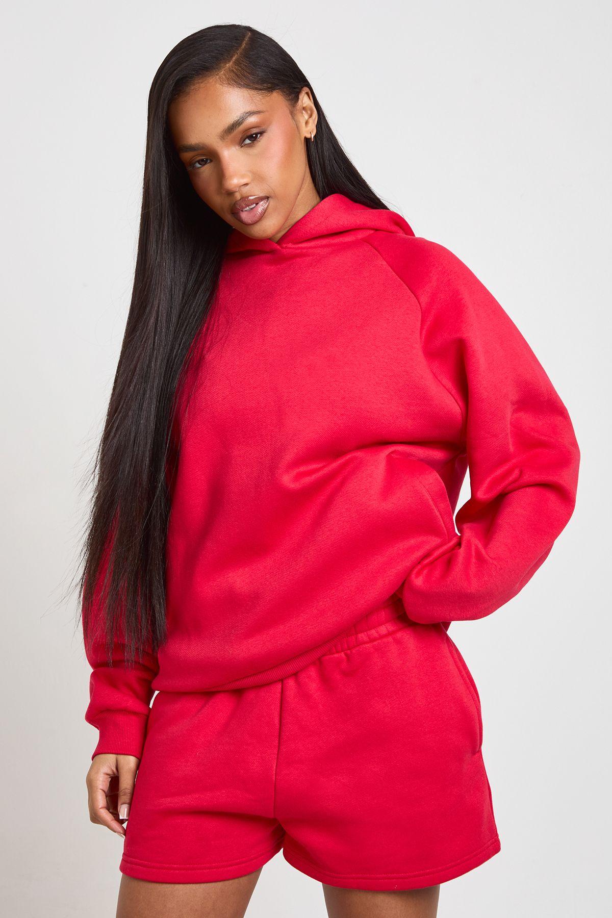 High Waist Sweatshort With Internal Drawcord by BOOHOO