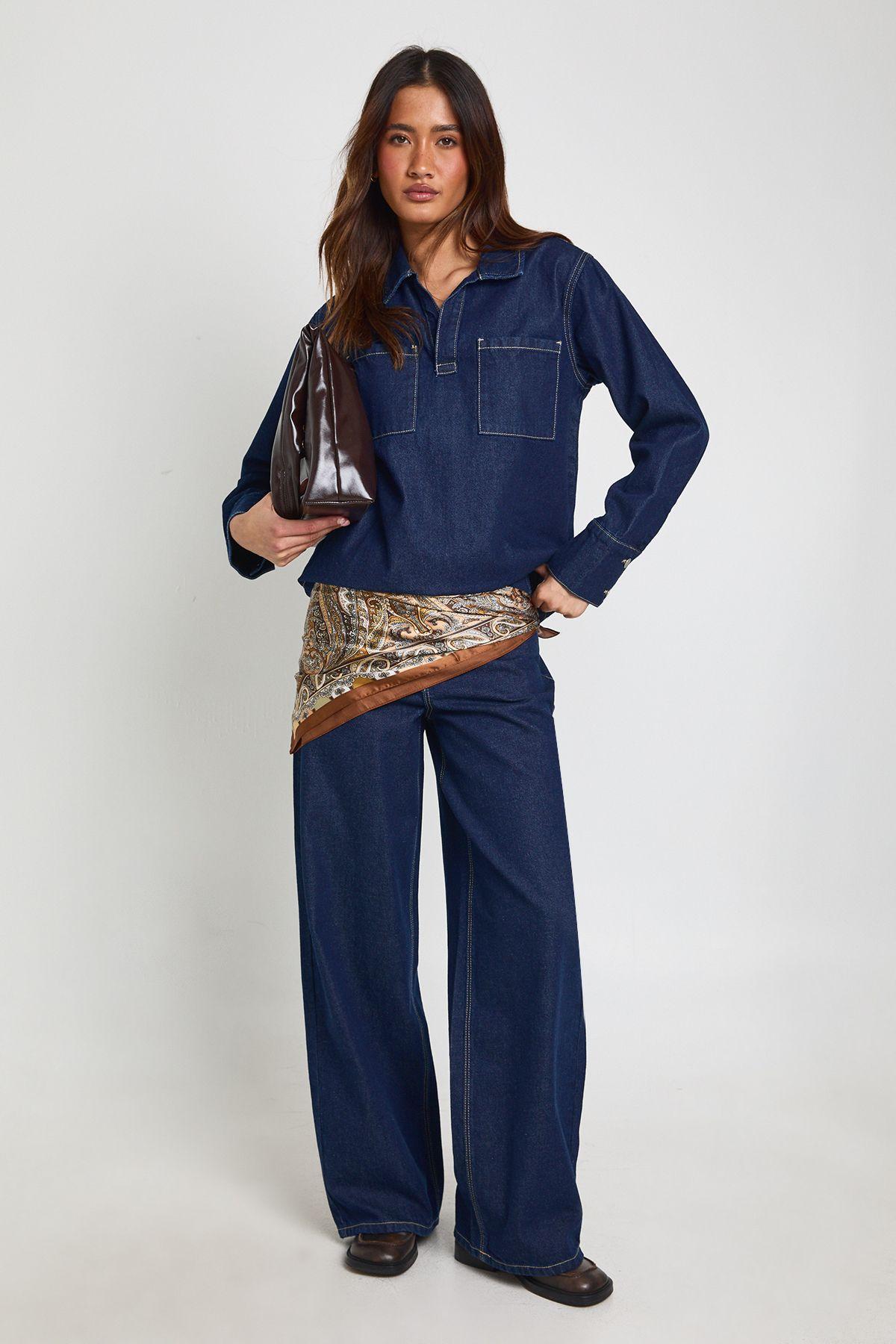 High Waist Wide Leg Jean by BOOHOO