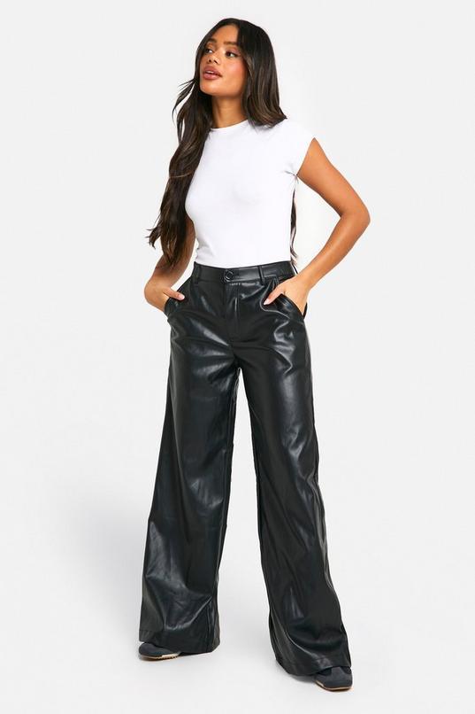 High Waisted  Pu Wide Leg Trouser by BOOHOO