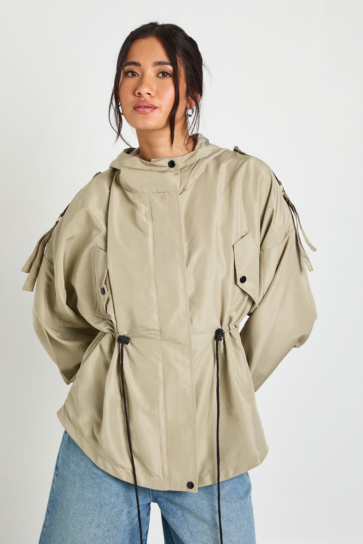 Hooded Festival Mac by BOOHOO