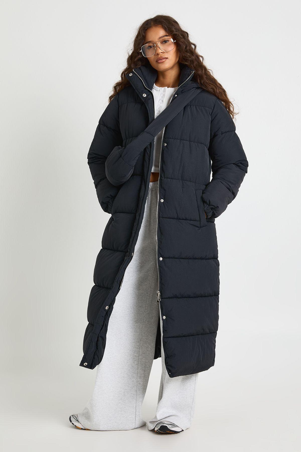 Hooded Maxi Puffer with Bag by BOOHOO