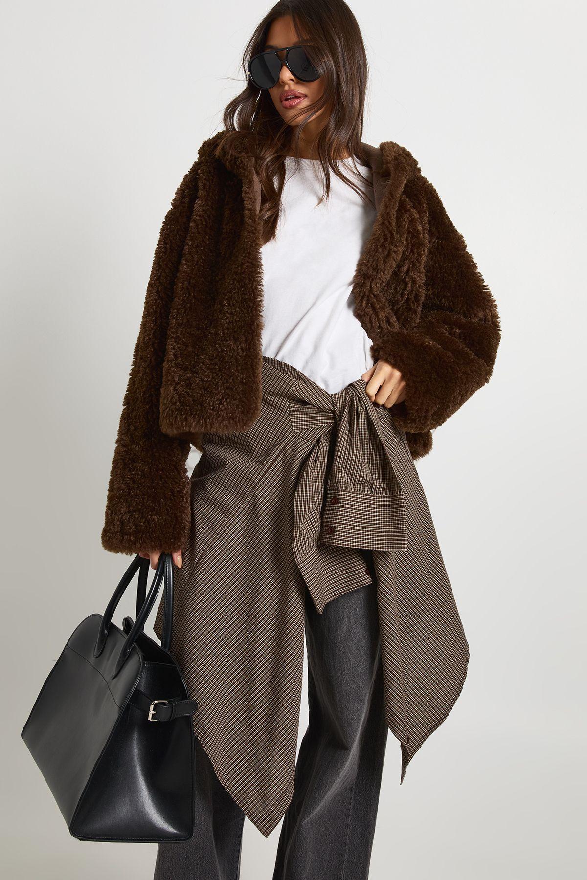 Hooded Teddy Jacket by BOOHOO