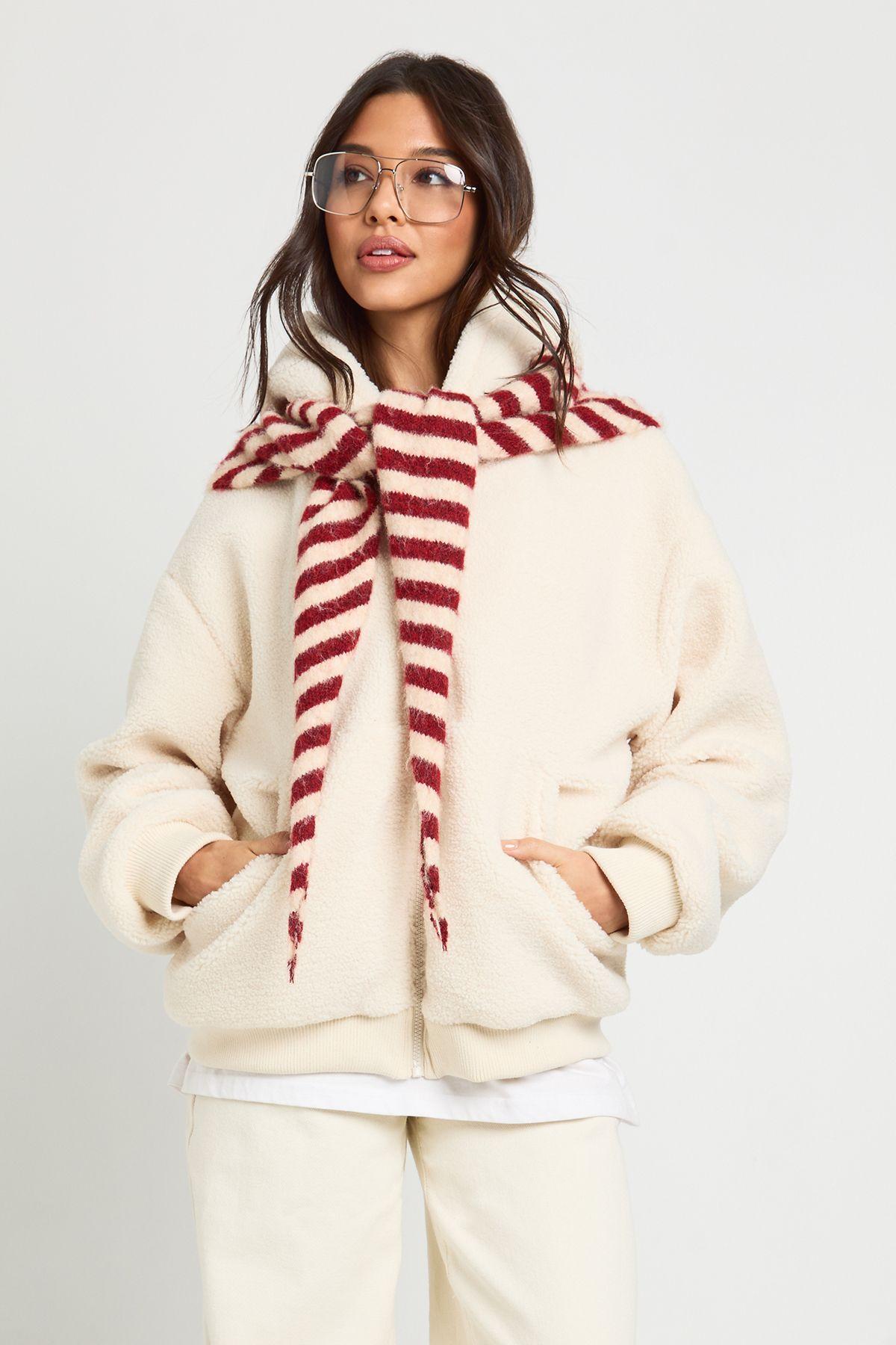 Hooded Teddy Zipper Jacket by BOOHOO