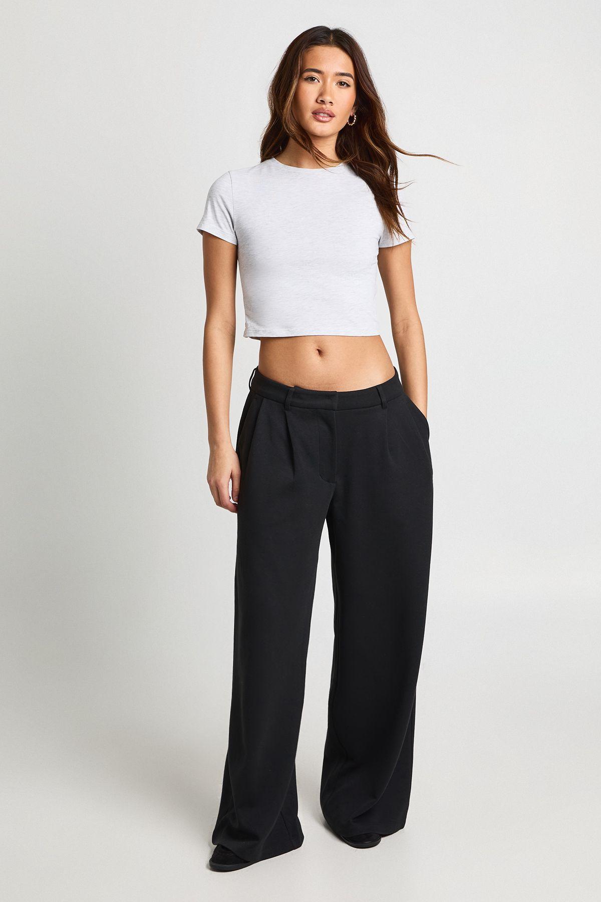 Interlock Front Pleat Wide Leg Jogger by BOOHOO