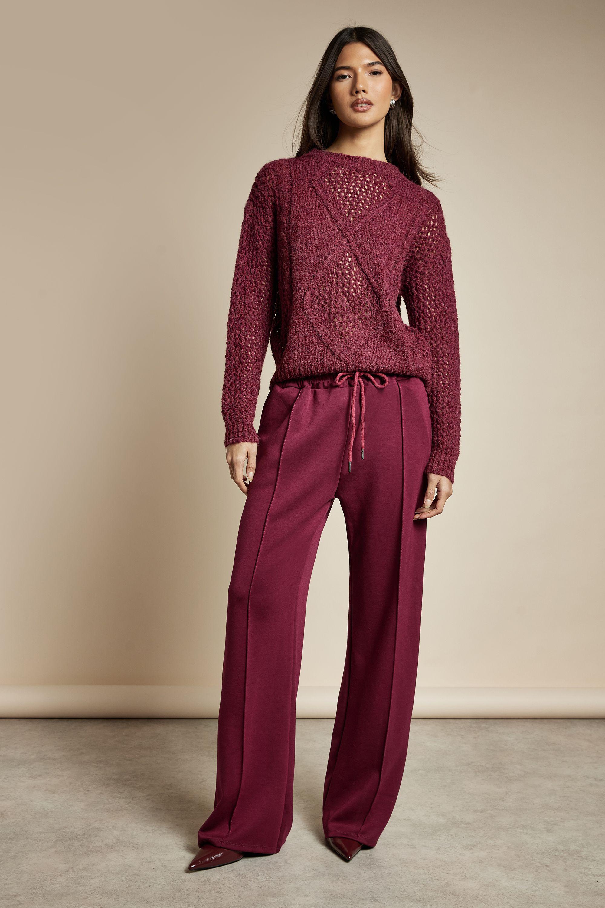 Interlock Pintuck Straight Leg Trouser by BOOHOO