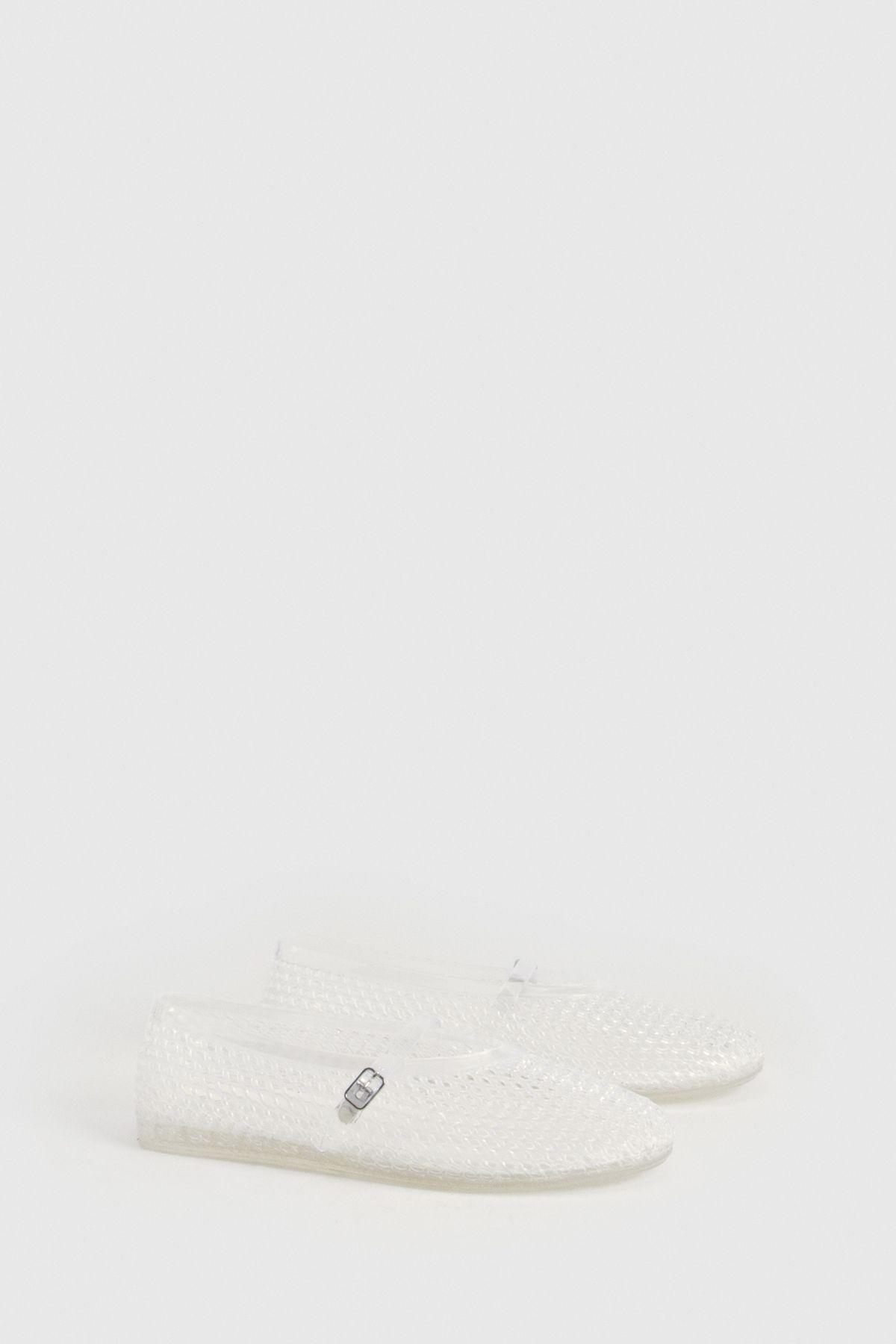 Jelly Cut Out Mary Jane Ballet Flats by BOOHOO
