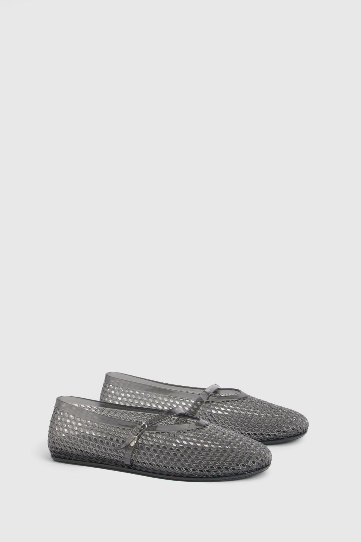 Jelly Cut Out Mary Jane Ballet Flats by BOOHOO