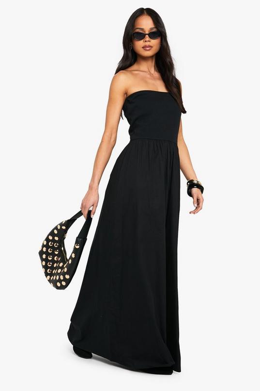 Jersey Cotton Mix Bandeau Midaxi Dress by BOOHOO