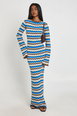 Knitted Stripe Long Sleeve Maxi Dress by BOOHOO