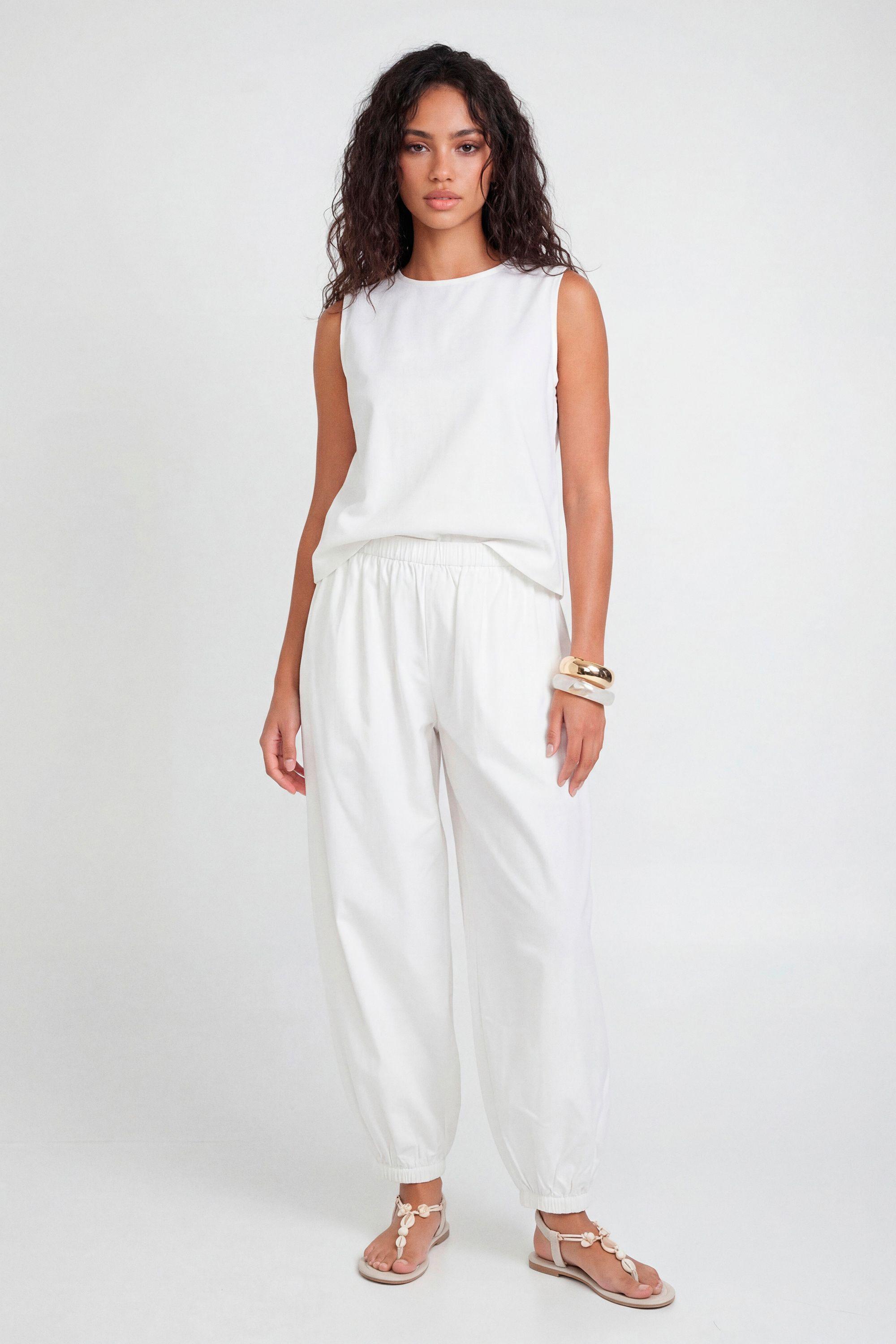 Linen Look Boxy Top & Balloon Leg Trouser Co-ord by BOOHOO