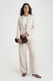 Linen Look Marl Oversized Blazer by BOOHOO