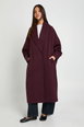 Longline Collared Wool Look Coat by BOOHOO Longline Collared Wool Look Coat by BOOHOO