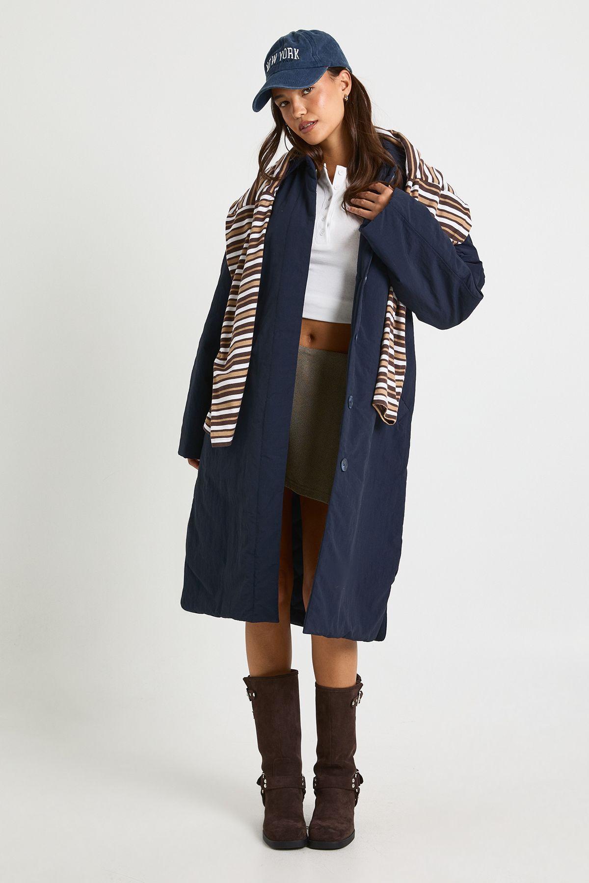 Longline Padded Jacket by BOOHOO