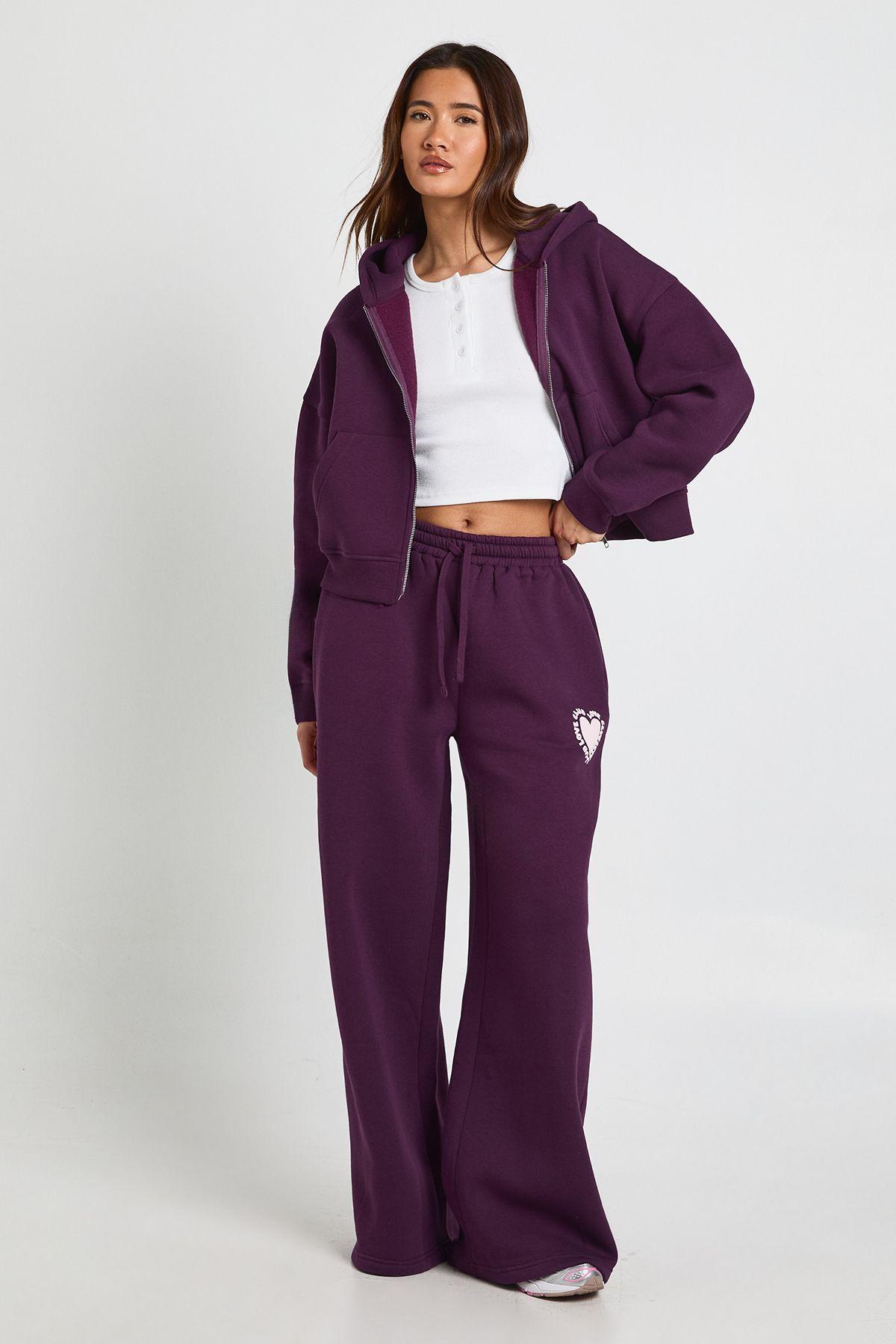 Love Club Puff Print Straight Leg Jogger by BOOHOO