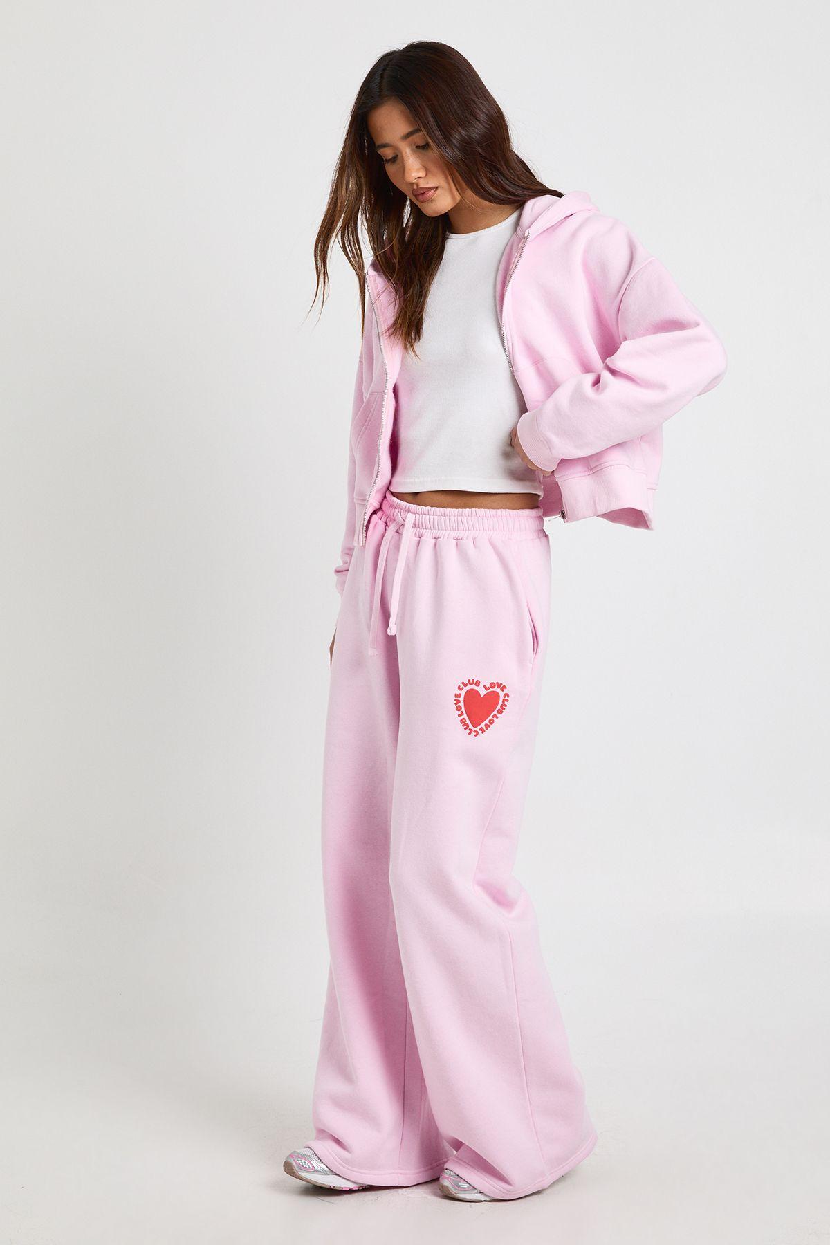 Love Club Puff Print Straight Leg Jogger by BOOHOO