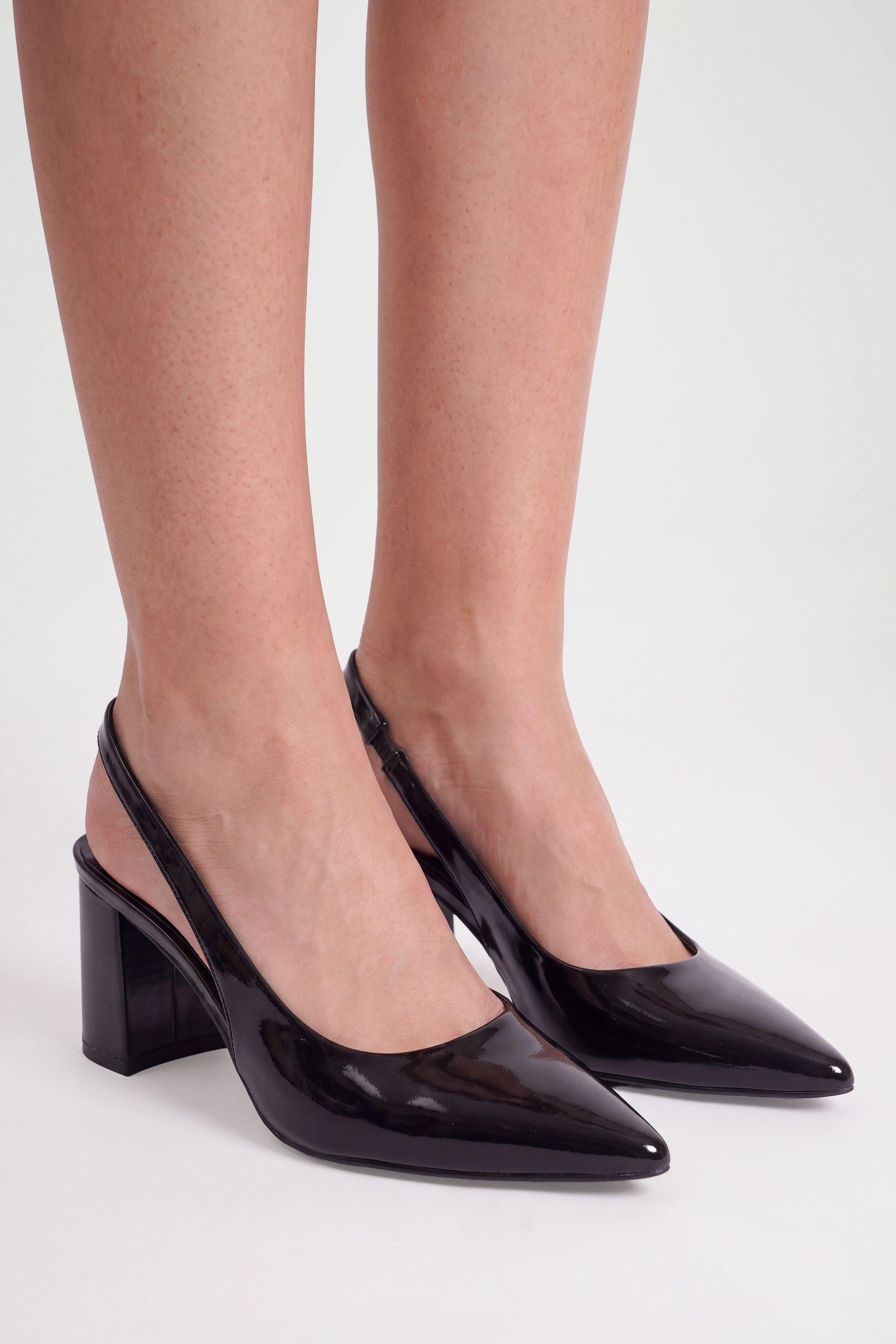 Low Block Slingback Court Shoes by BOOHOO