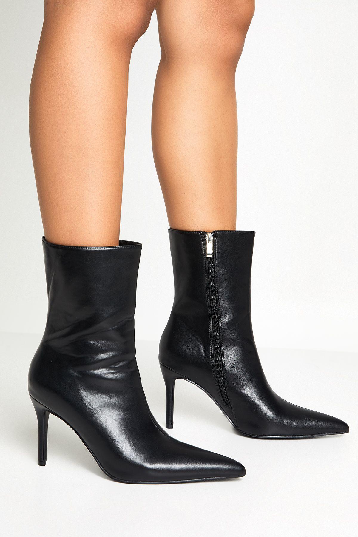 Low Stiletto Pointed Toe Ankle Boots by BOOHOO