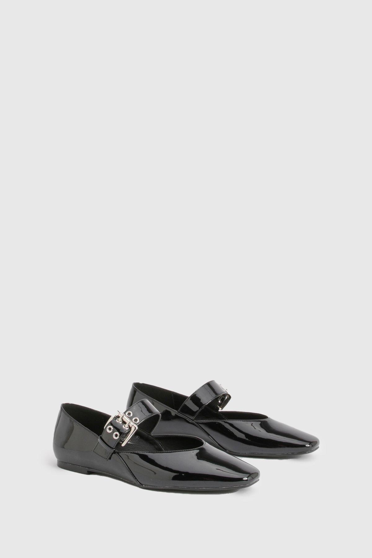 Mary Jane Strap Ballet Flats by BOOHOO