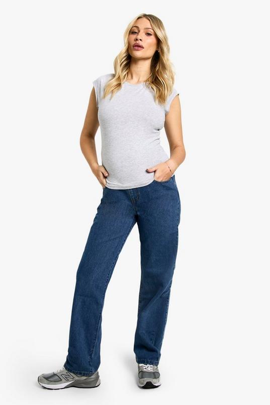 Maternity Over The Bump Straight Leg Jeans by BOOHOO
