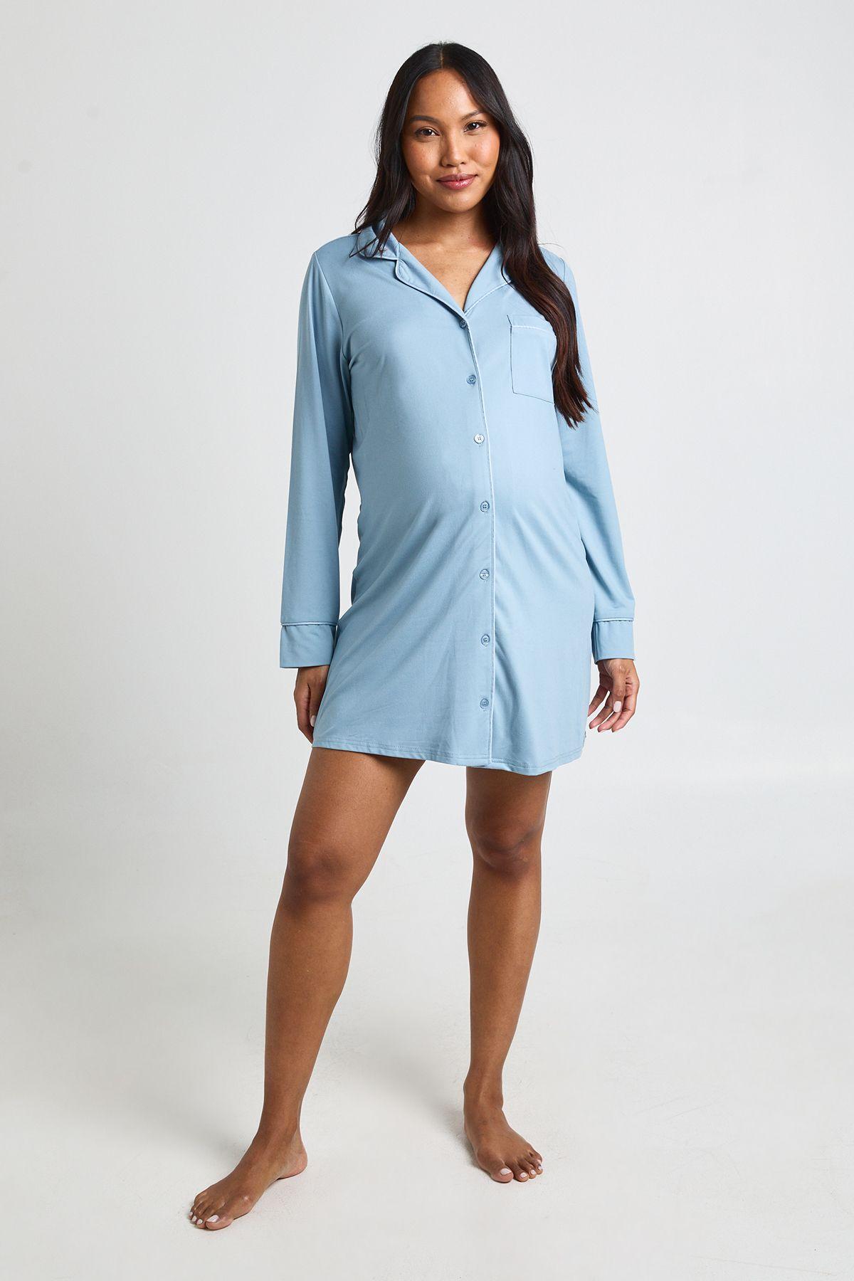 Maternity Piping Detail Nightie by BOOHOO