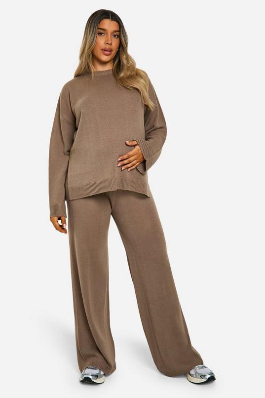 Maternity Soft Knit Jumper And Flares Knitted Co-ord by BOOHOO