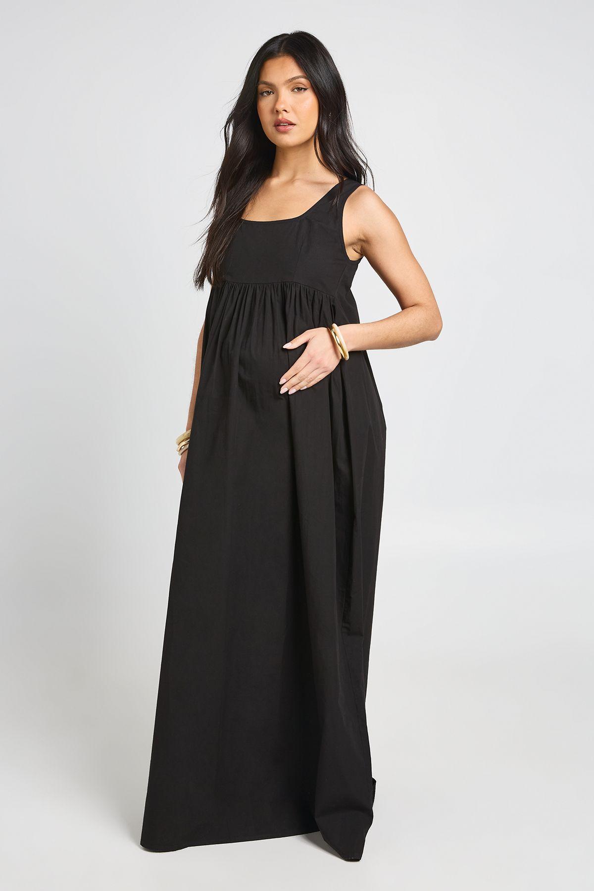 Maternity Square Neck Maxi Dress by BOOHOO